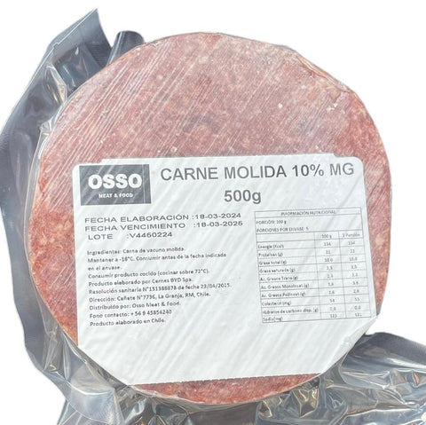 CARNE MOLIDA VACUNO 500g (Caja)